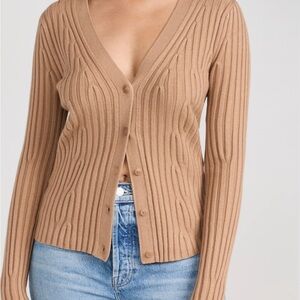 PAIGE Shirin Cardigan in Dark Camel